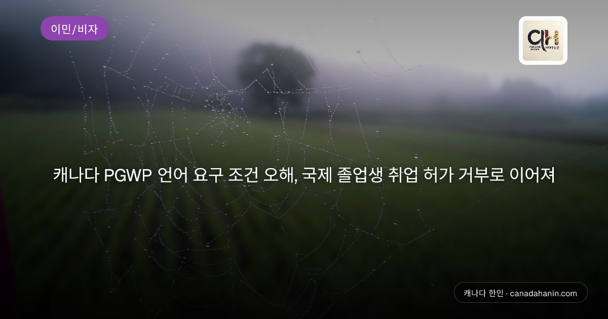 캐나다 PGWP 언어 요구 조건 오해, 국제 졸업생 취업 허가 거부로 이어져