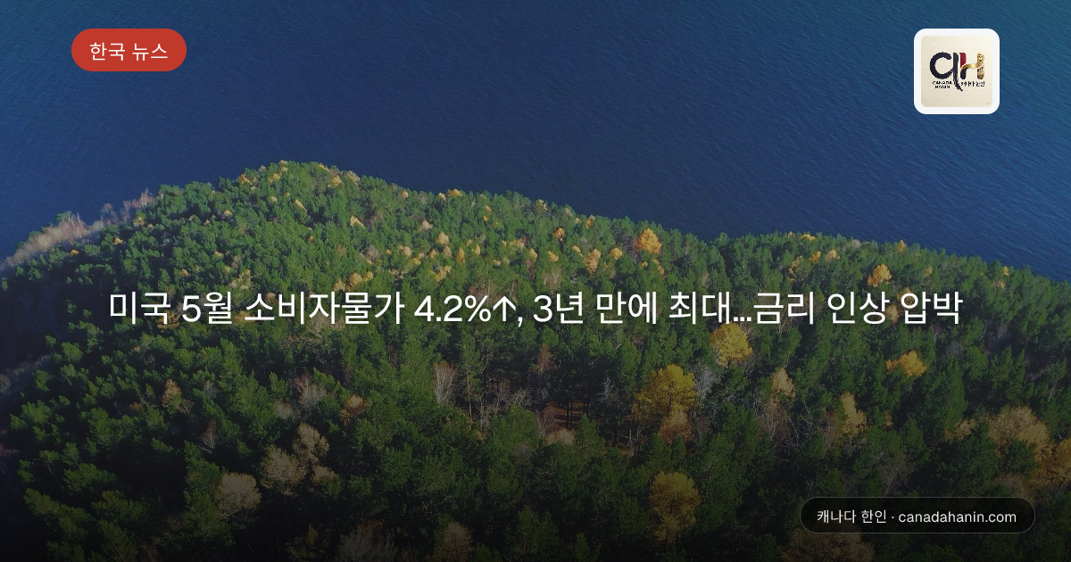 미국 5월 소비자물가 4.2%↑, 3년 만에 최대…금리 인상 압박