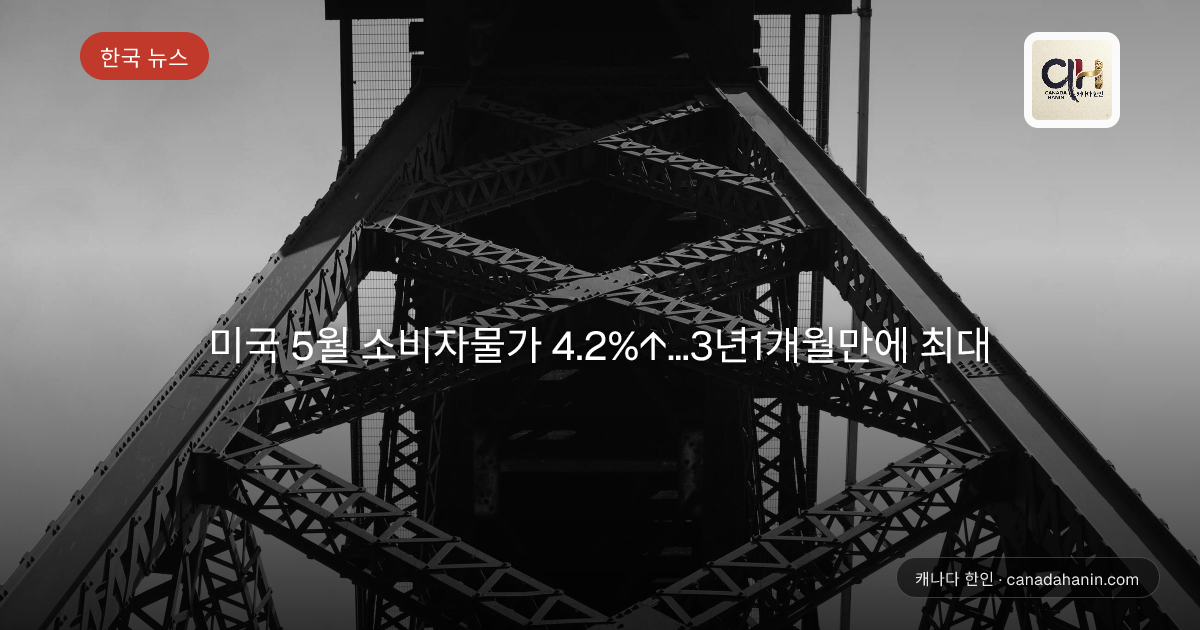 미국 5월 소비자물가 4.2%↑…3년1개월만에 최대
